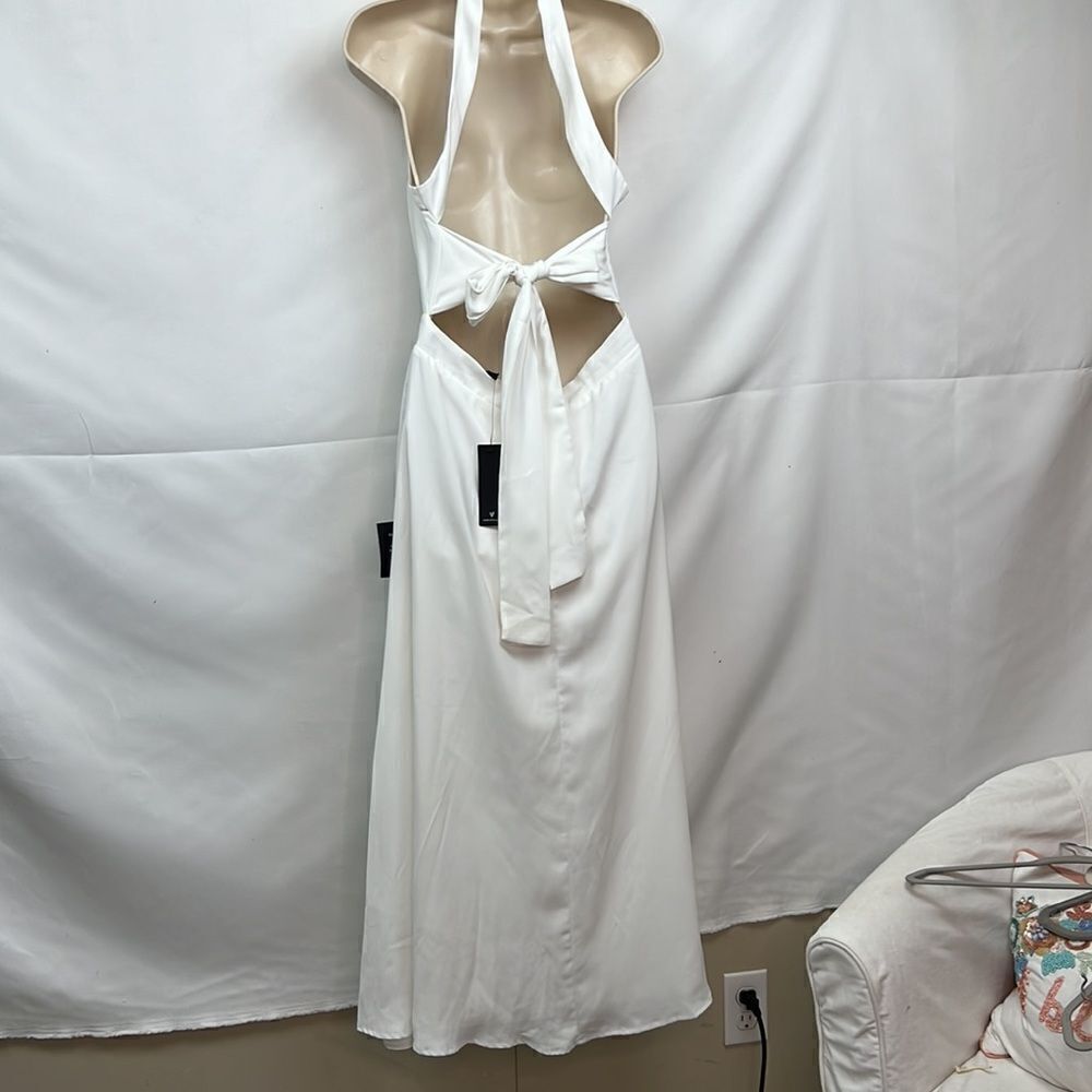 Lulu's White Halter Midi Dress - Picture 10 of 16